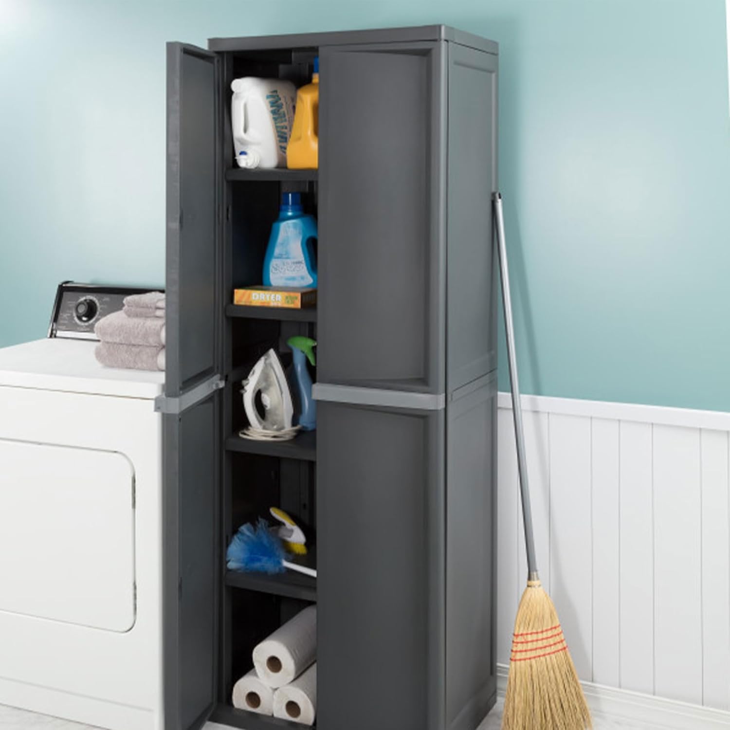 STERILITE 01423 V01 4 estantes Gabinete Plano, Gris, 1-Pack