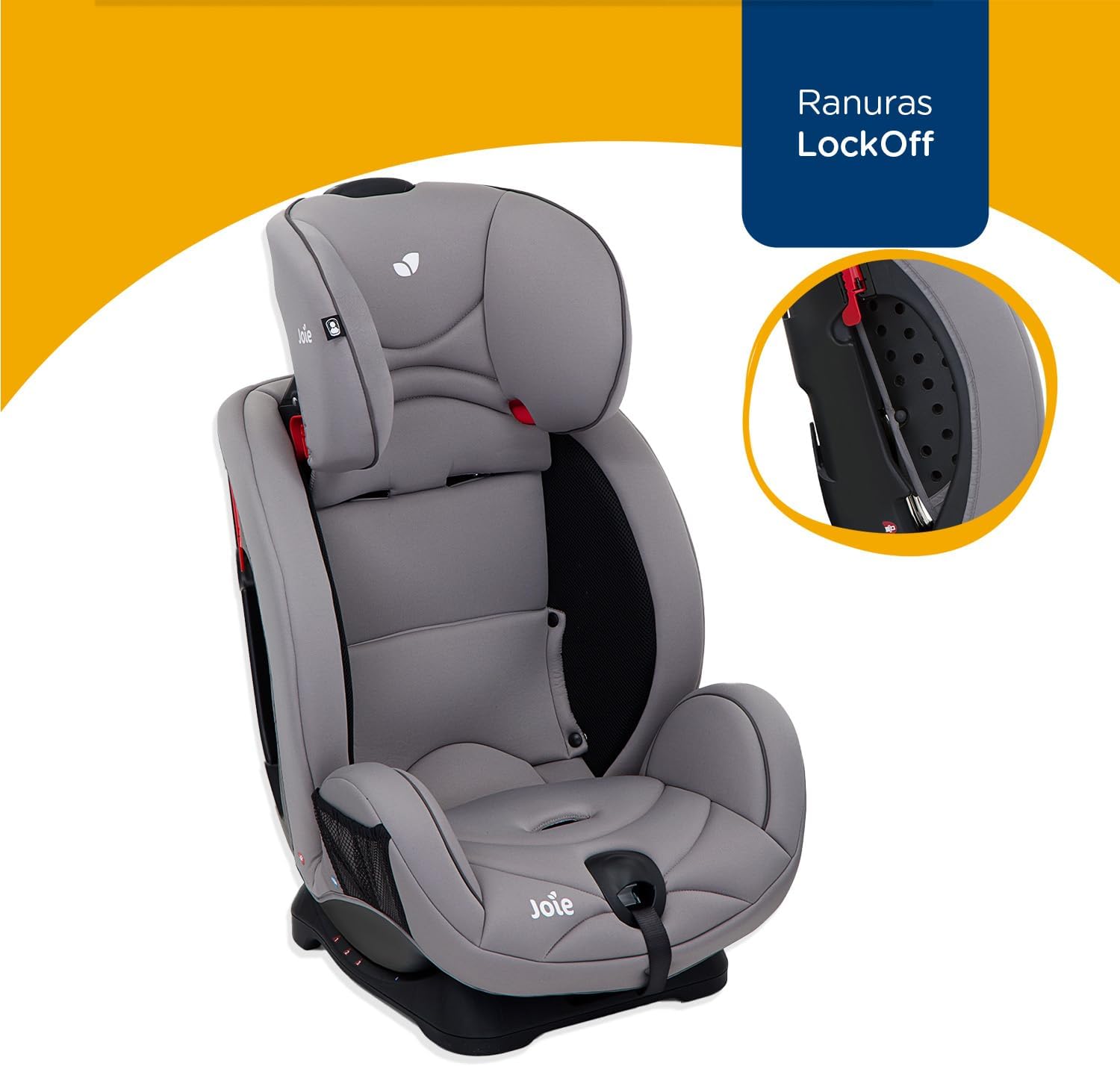 Joie Stages Autoasientos para Bebe - Asiento para Bebe Carro - Grow Together hasta 8 Años - Reversibe - Sistema contra Impactos Lateralesy de Reclinado - Booster Car Seat - Silla para Bebé Auto (Gris)