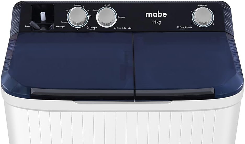 Mabe LMDX1123HBAB0 Lavadora Semi-Automática, 11 kg, color blanco