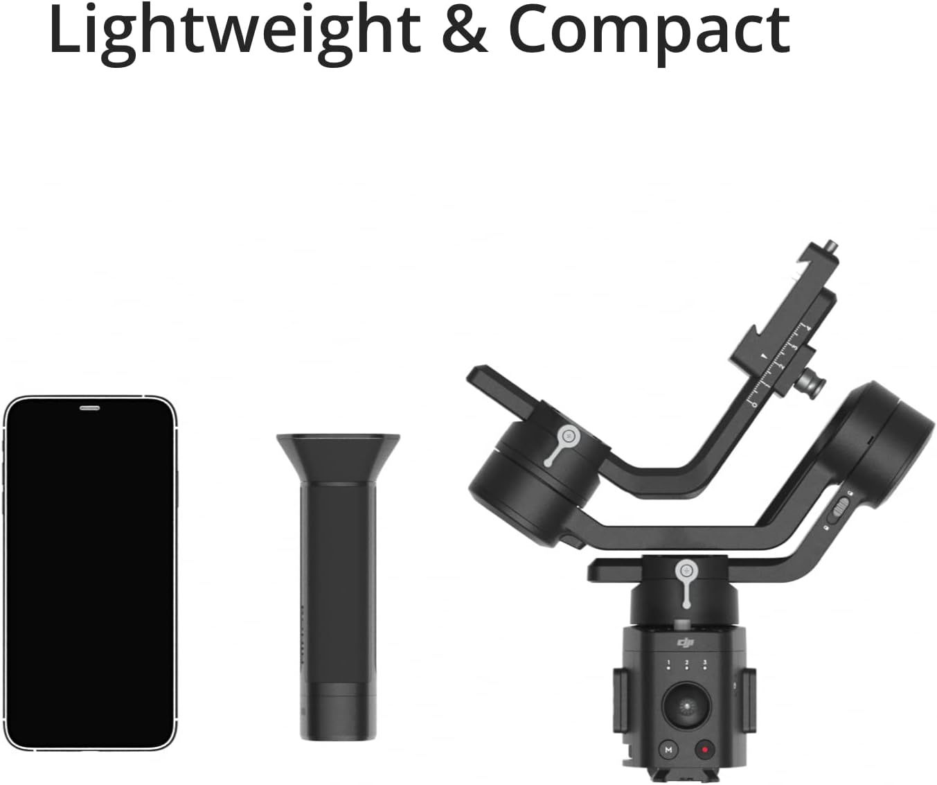 Dji Ronin-SC - Estabilizador de cámara, cardán de Mano de 3 Ejes para cámaras DSLR y sin Espejo, Carga útil de hasta 4.5 Libras, diseño Ligero, filmación cinemática, Color Negro