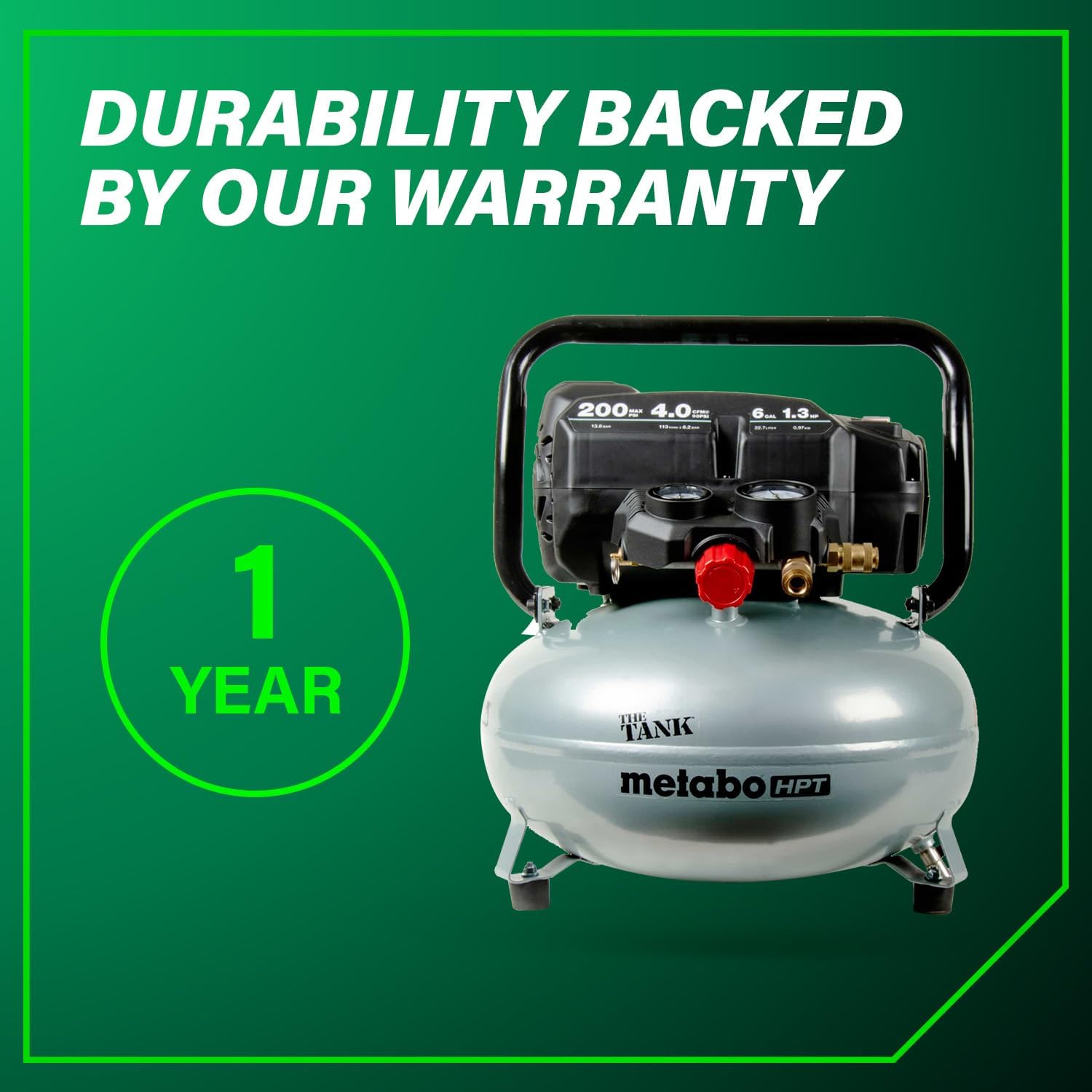 Metabo HPT Compresor de Aire | THE TANK | 200 PSI | 6 Galones | Ec914S