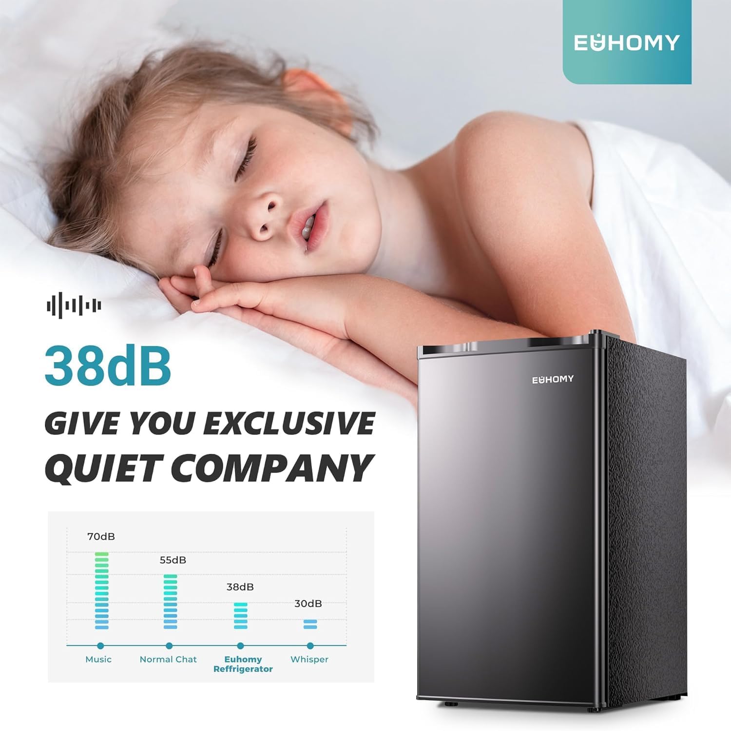 EUHOMY Mini refrigerador con congelador, refrigerador compacto de 3.2 pies cúbicos con congelador, mini refrigerador de 2 puertas con congelador, vertical para recámara, oficina, departamento,