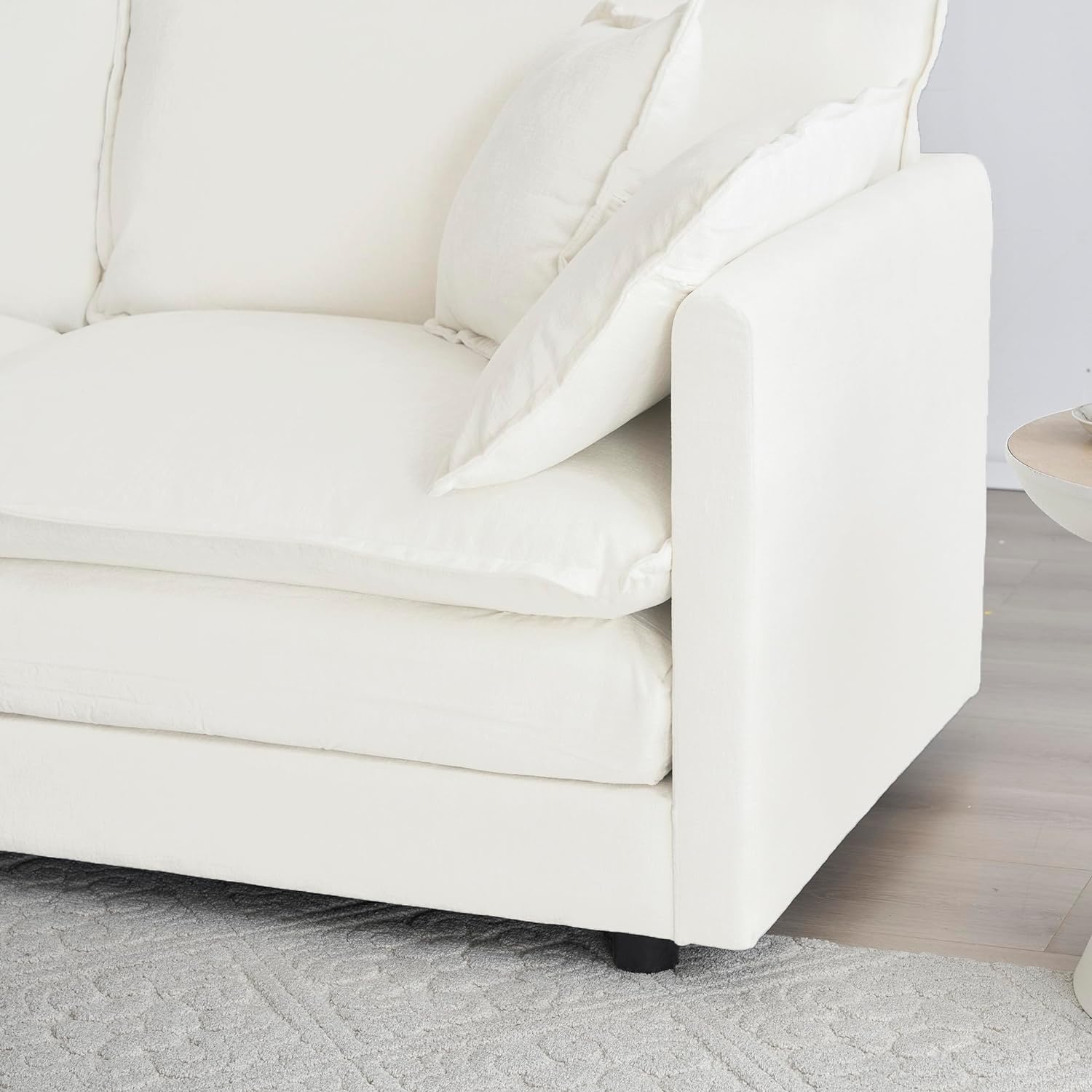 Neylory - Sofá de dos plazas con 2 almohadas para sala de estar, recámara, departamento, 2 plazas de felpilla para asiento profundo