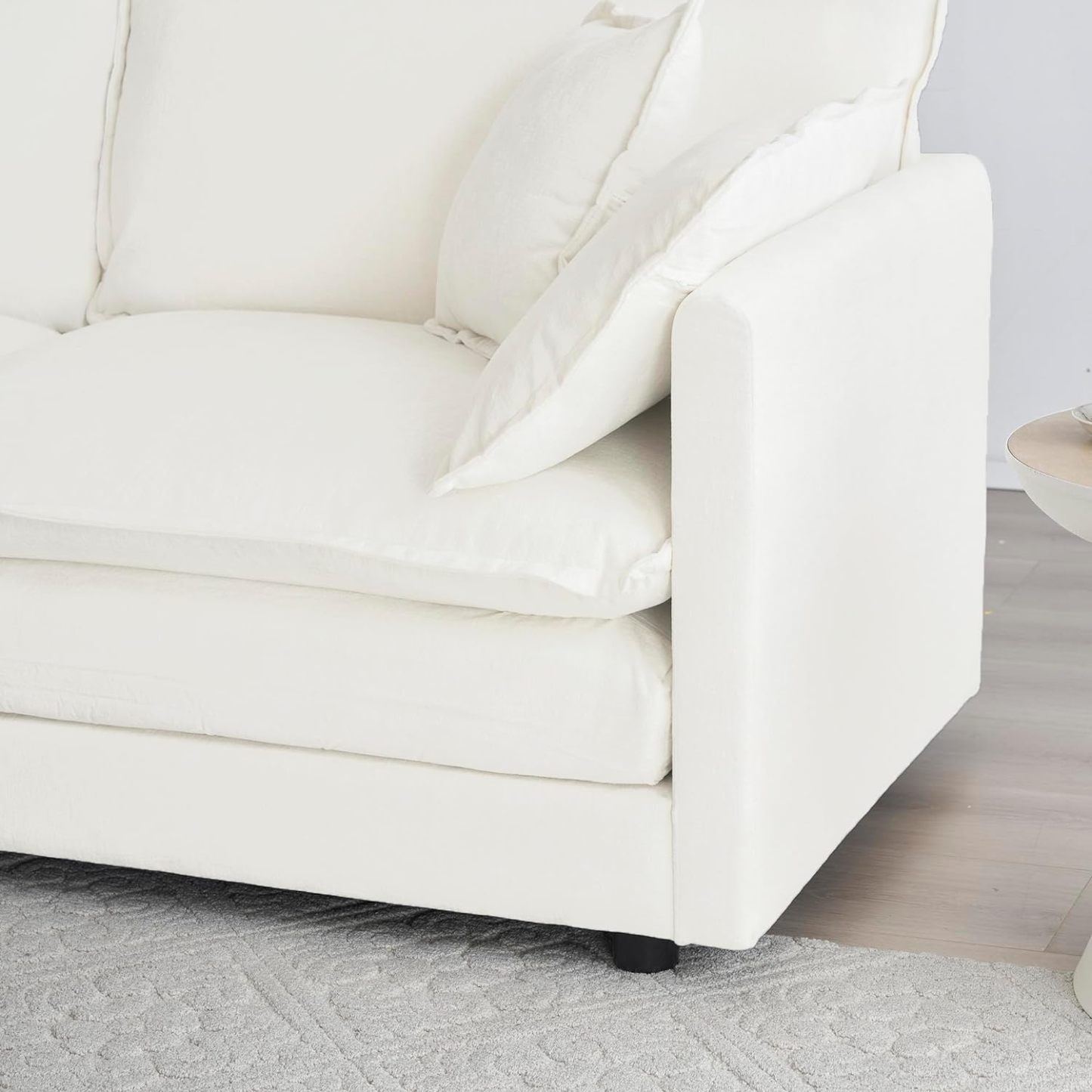 Neylory - Sofá de dos plazas con 2 almohadas para sala de estar, recámara, departamento, 2 plazas de felpilla para asiento profundo