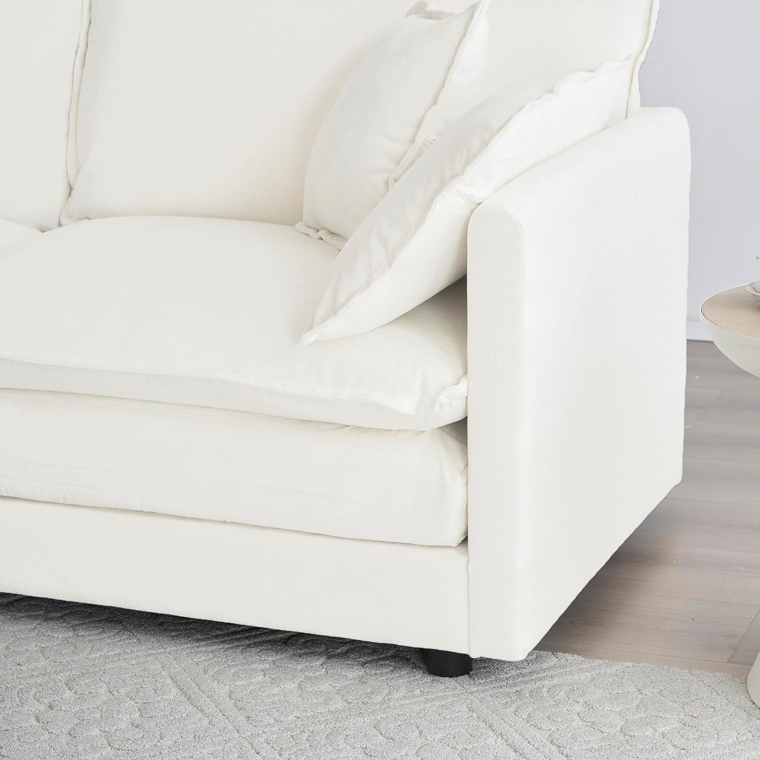 Neylory - Sofá de dos plazas con 2 almohadas para sala de estar, recámara, departamento, 2 plazas de felpilla para asiento profundo
