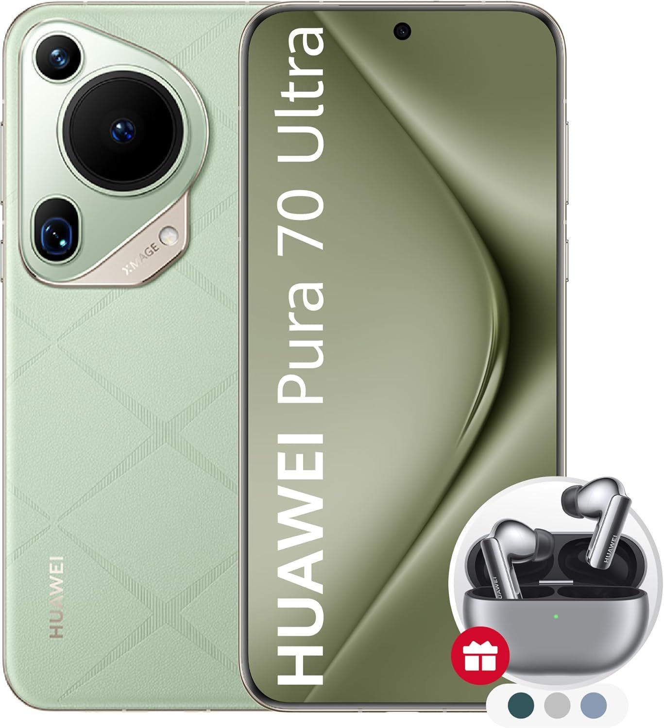 HUAWEI Pura 70 Ultra, 16GB+1TB, Instantánea ultrarrápida, Súper Macro con Ultra Iluminación, Cristal Kunlun Glass, Supercharge de 100 W, Batería de 5200mAh, Negro + FreeBuds Pro 3 (Color Aleatorio)