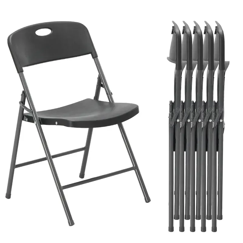 【Excelente relación calidad-precio】 Sillas plegables con respaldo ergonómico — De plástico resistente, apilables y portátiles — Capacidad de carga de 330 lb — Ideales para el hogar, oficina, fiestas, bodas, patios y jardines — Uso en interiores y exterior