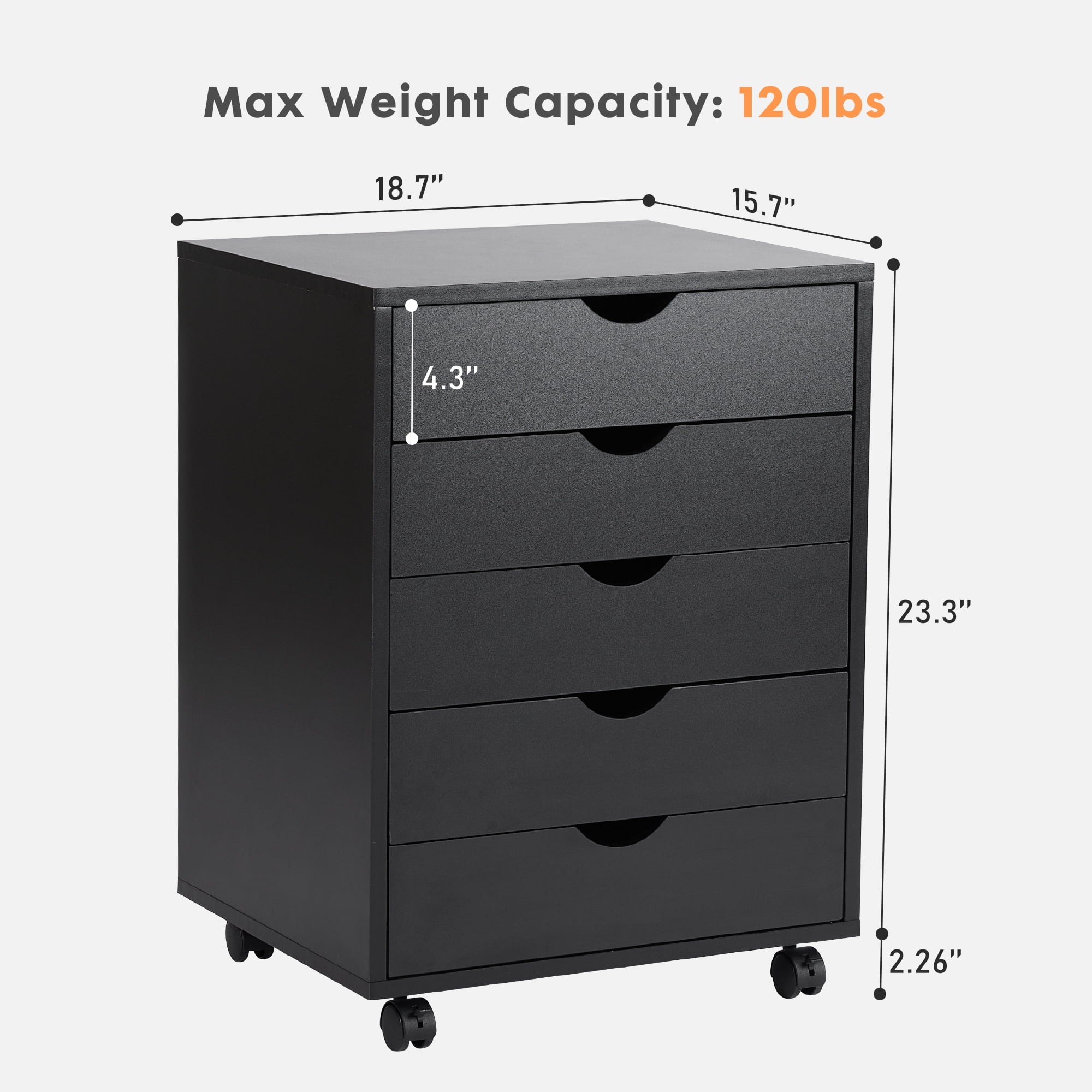Cómoda EDX de 7 cajones: amplio armario de madera para organizar el dormitorio, el hogar y la oficina, color blanco