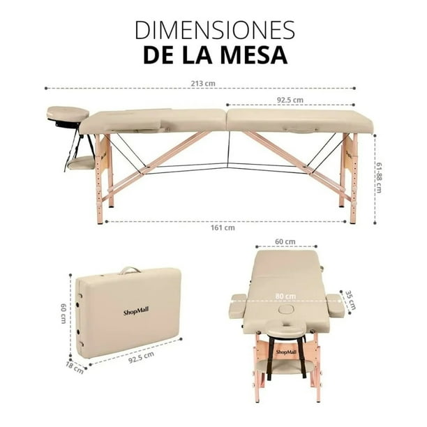 Cama plegable para Masajes Beige ShopMall SM-CAMA-011-BG