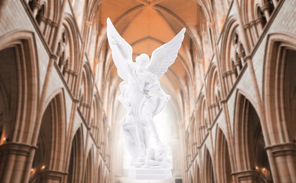 White St. Michael Statue