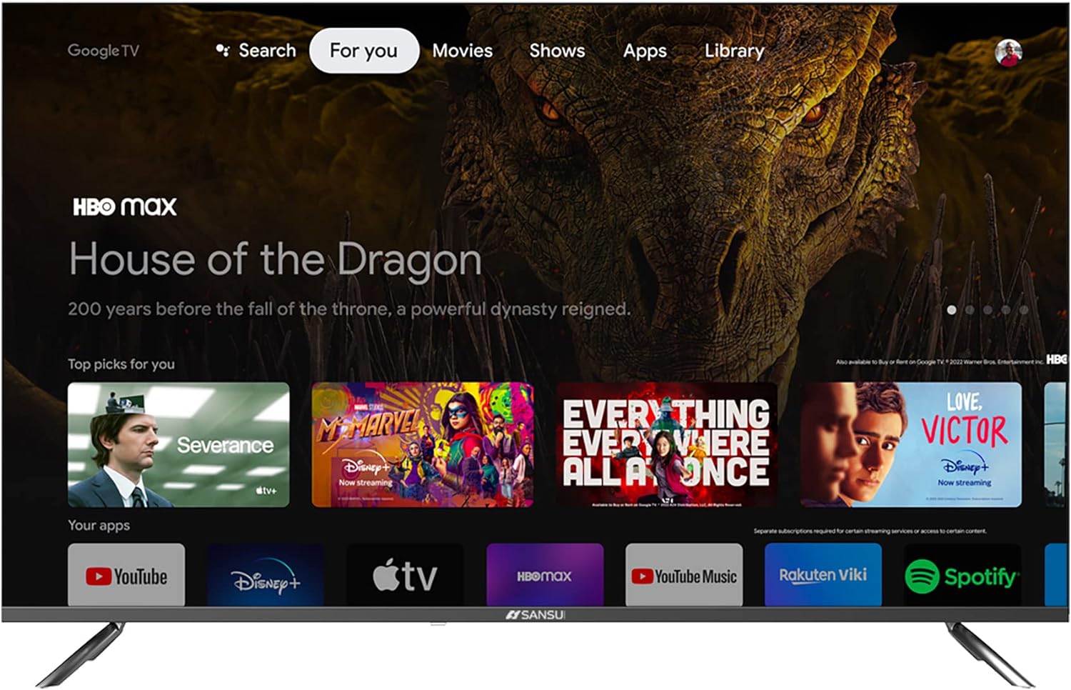 SANSUI Television Google TV, Voice Assistant Smart TV 2023 (43" 4k UHD)