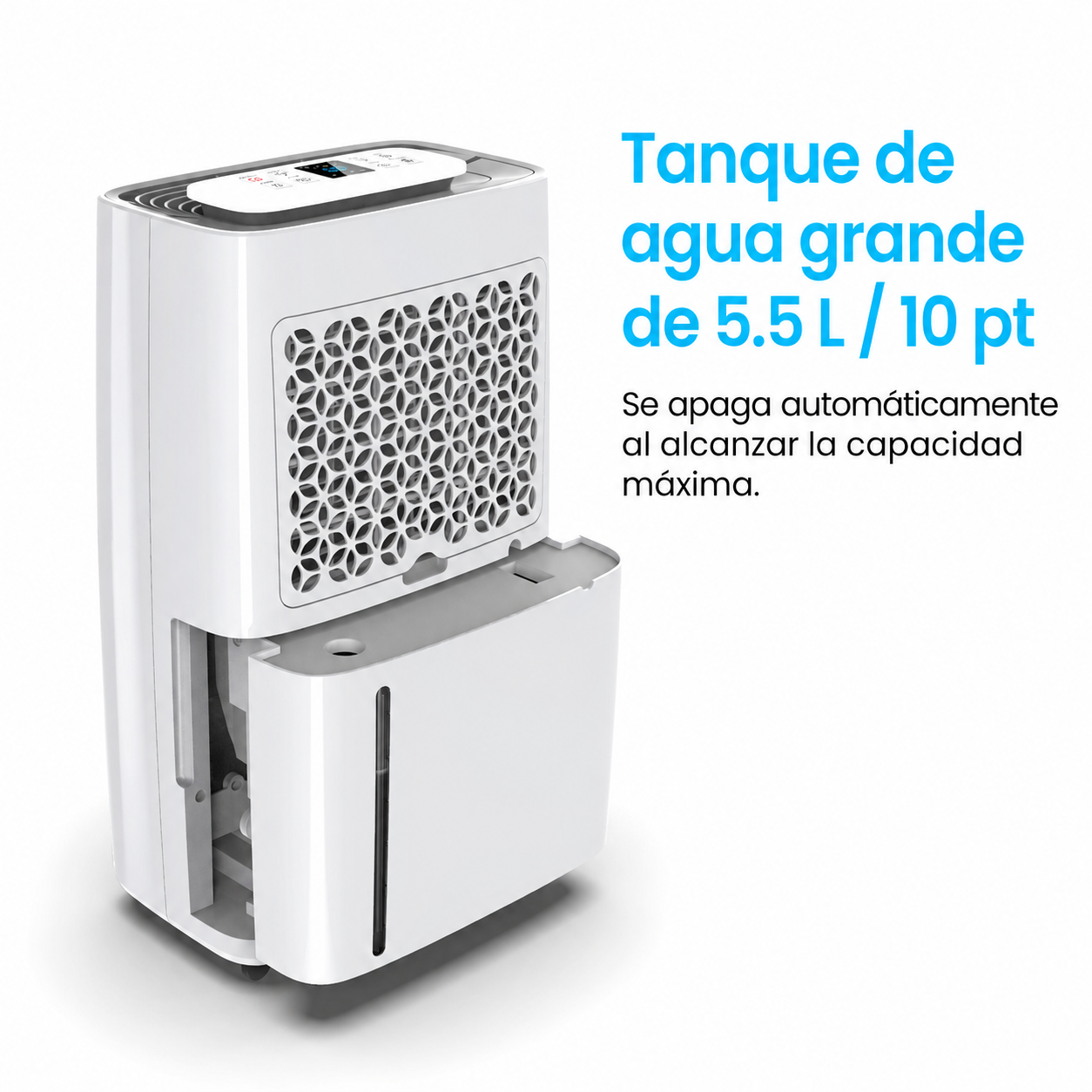 Pro Breeze Deshumidificador 50 Pintas (20 L), Compresor, Depósito Extraíble, Desagüe Continuo, Pantalla Digital, 4 Modos y Temporizador 24 h, para Habitaciones Grandes y Sótanos