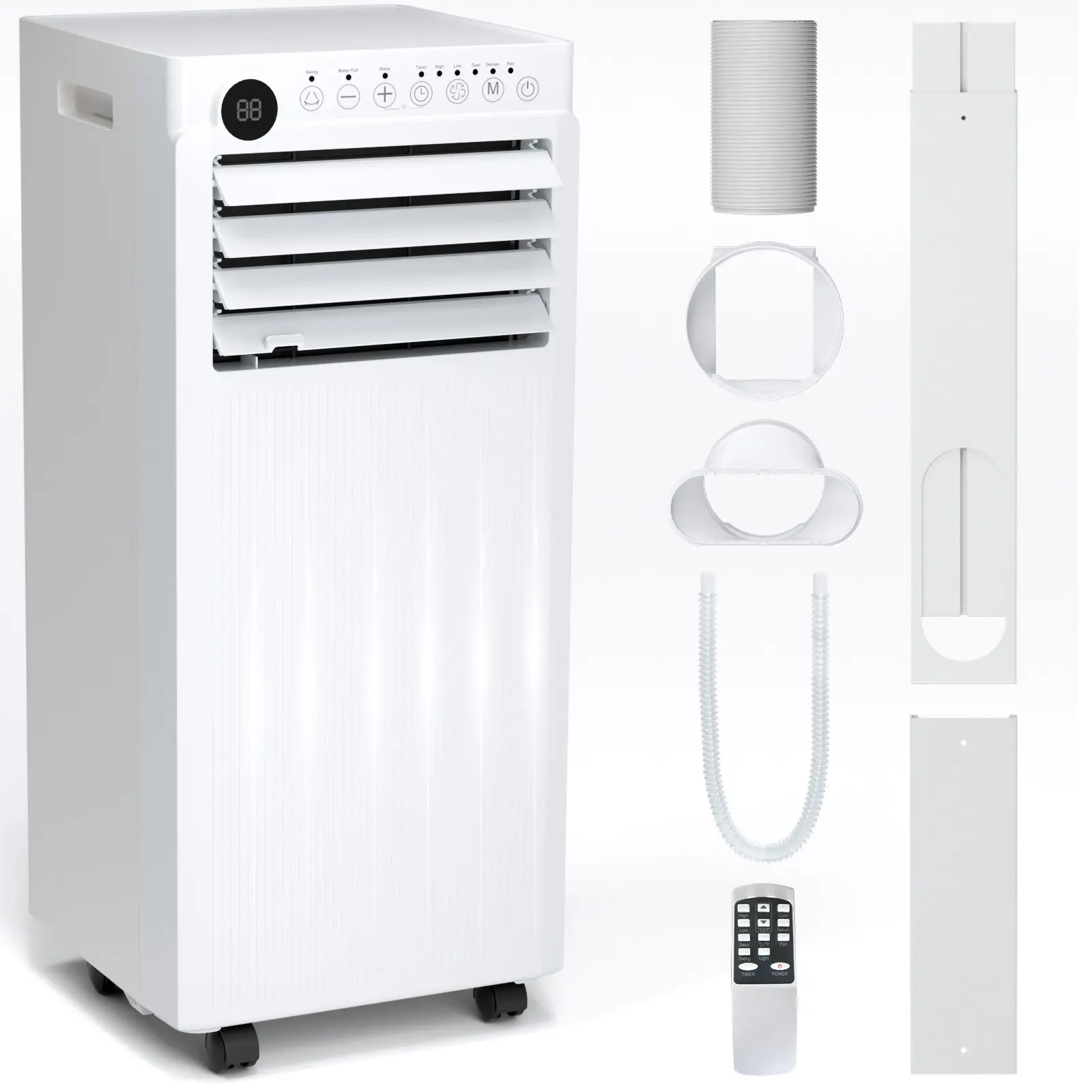 ❄️ Aire Acondicionado Portátil 8000/10000 BTU | Climatizador Portátil para 350–450 ft² | Control Remoto | Pantalla LED | 4 Modos | Temporizador 24H | Fácil Instalación | Hogar y Oficina 💨