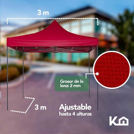 Toldo Carpa Impermeable Plegable Acero 2x2 M Bolsa