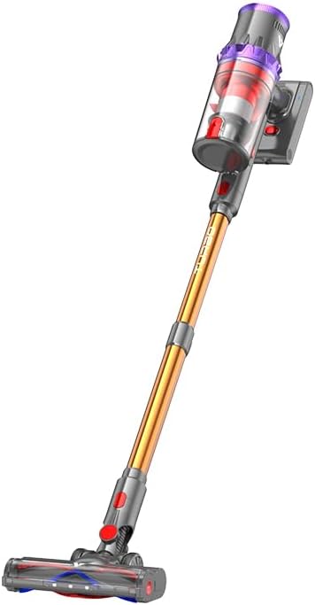 coovy SU7 Aspiradora Inalámbrica 580W 50Kpa 80 Minutos de Duración Aspiradora de Palo con Pantalla Táctil Anti-Enredo Inalámbrica Potente Ligera LED (XL)