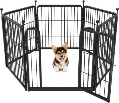 FXW Rollick Corral para Perros para Patio, RV Camping│Patentado, 24 Pulgadas 8 Paneles