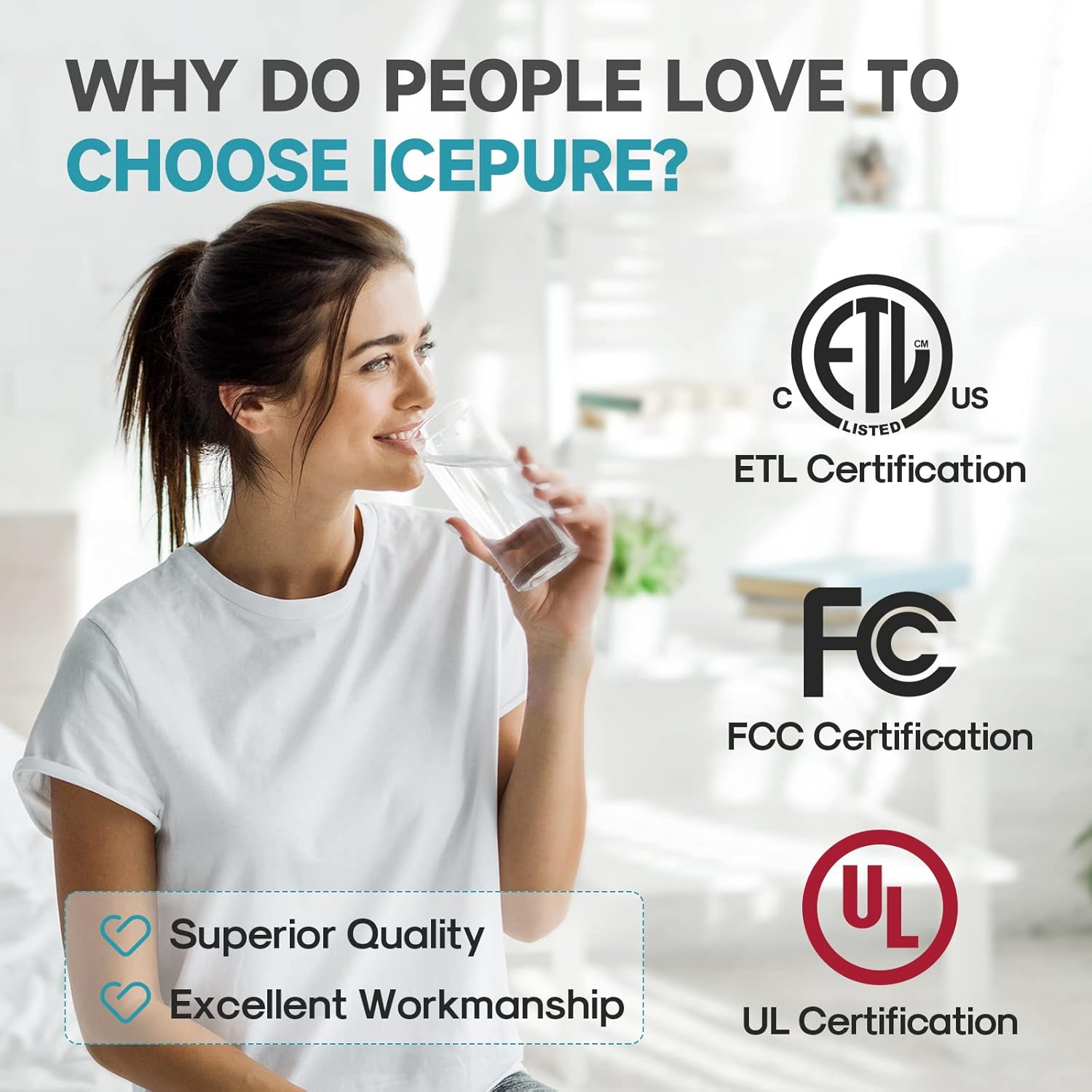 ICEPURE - Dispensador de agua 3 en 1 con máquina de hielo integrada, agua caliente y fría temperatura y hielo bala, carga superior de 2, 3 o 5 galones, 24 libras por máquina de hielo de 24 horas,