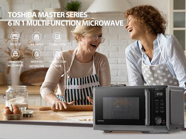 Horno de Microondas TOSHIBA MASTER 6 en 1 con Air Fryer, Convección, Grill, Inverter y Speedy-Combi