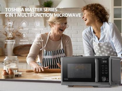 Horno de Microondas TOSHIBA MASTER 6 en 1 con Air Fryer, Convección, Grill, Inverter y Speedy-Combi