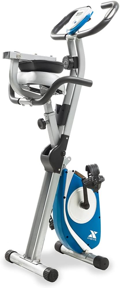 XTERRA Fitness bicicleta estática plegable, capacidad de peso de 220 libras