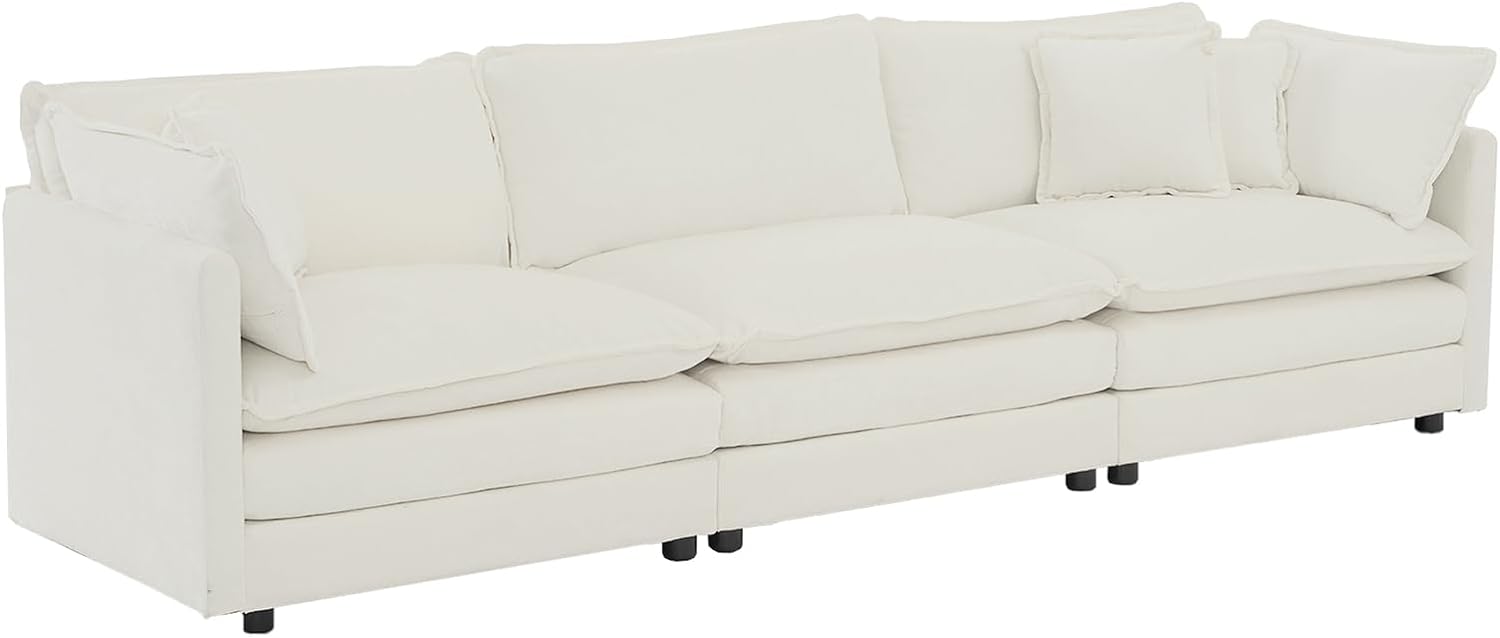 Neylory - Sofá de dos plazas con 2 almohadas para sala de estar, recámara, departamento, 2 plazas de felpilla para asiento profundo