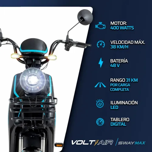 Bicimoto Eléctrica Vento Sway Max Negro