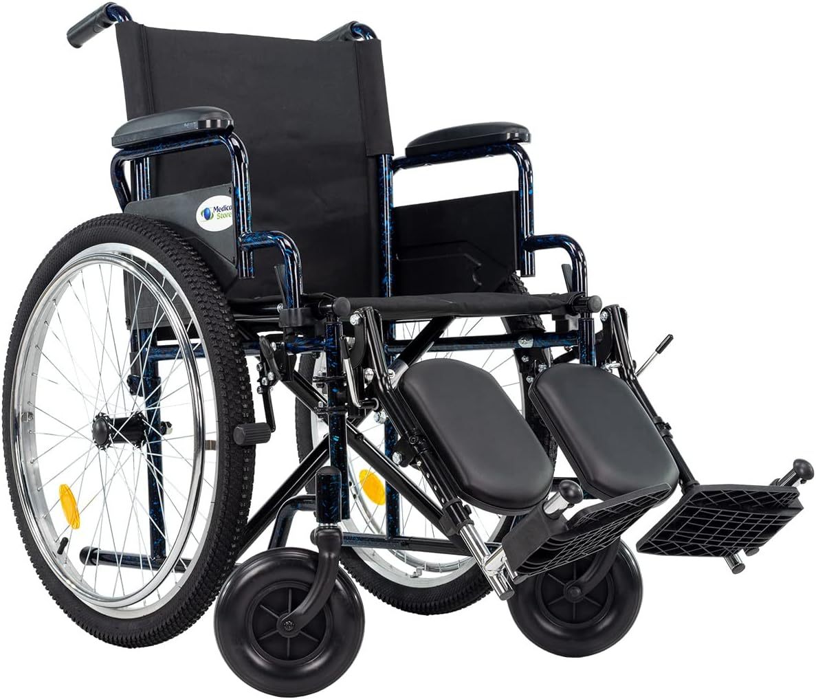 Medical Store Silla de Ruedas TODO TERRENO de Lujo, Modelo 101, Acero Resistente, Con Eleva piernas Desmontables y Descansabrazos Abatibles Color Rojo.…