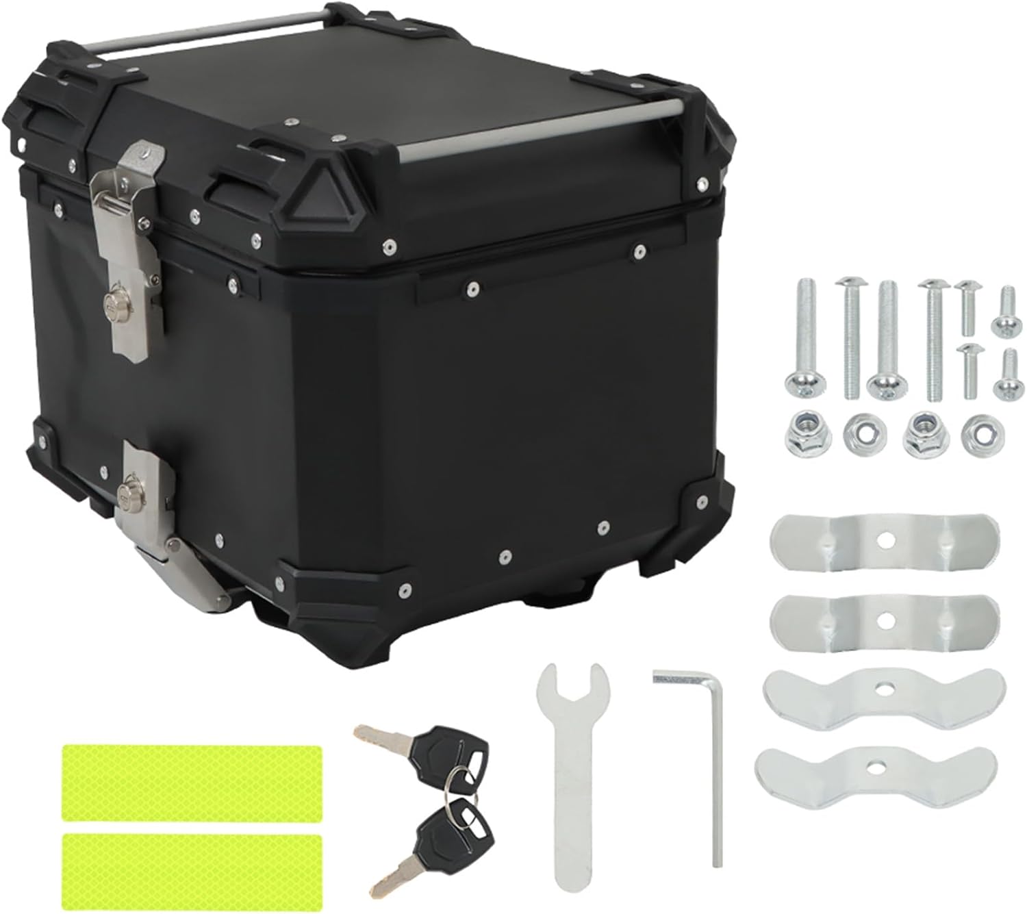 GXYWADY - Carcasa superior para motocicleta, 55L-X, color plata, aleación de aluminio, caja trasera para motocicleta, con espacio amplio y aspecto fresco, caja trasera para maletero de motocicleta,