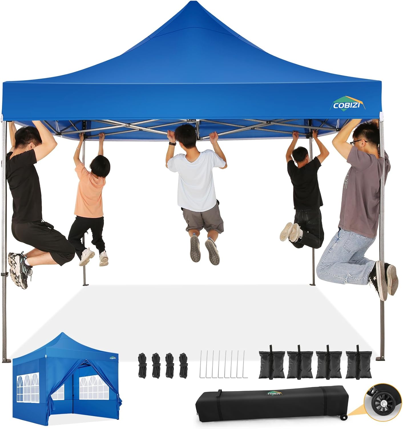 COBIZI - Toldo desplegable de 10 x 20 Pulgadas con 6 Paredes Laterales, toldo Impermeable para Eventos al Aire última intervensión, UPF 50+ cenador portátil para Fiestas, Playa, Camping, Boda,
