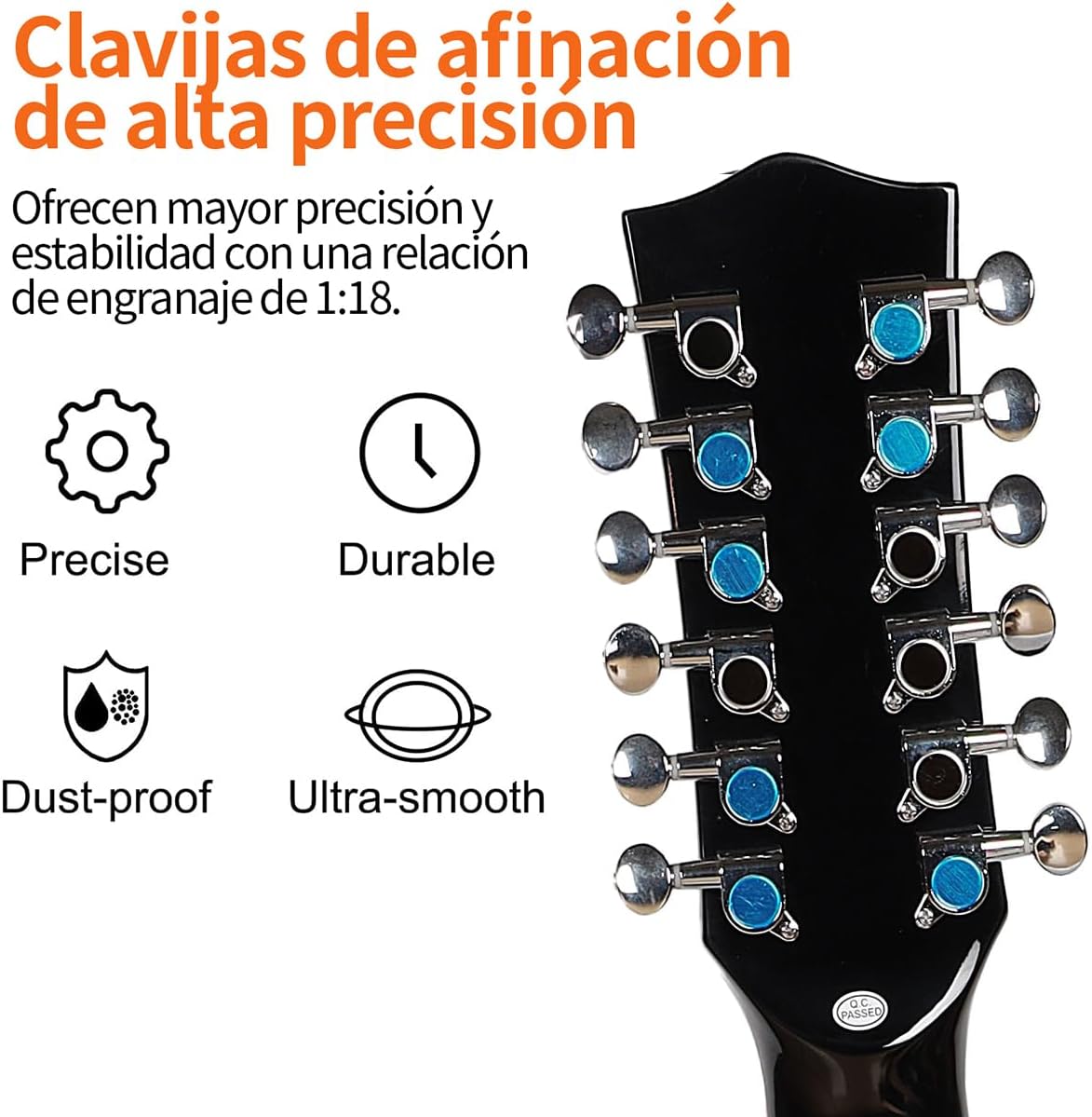 Jidyous-41 Inch,4/4,Guitarra Electroacústica 12 cuerdas,con Funda Acolchada, afinadores, Tirantes de guitarra,cuerdas, paletas, capó, adecuada para adultos jóvenes de nivel medio (Black)