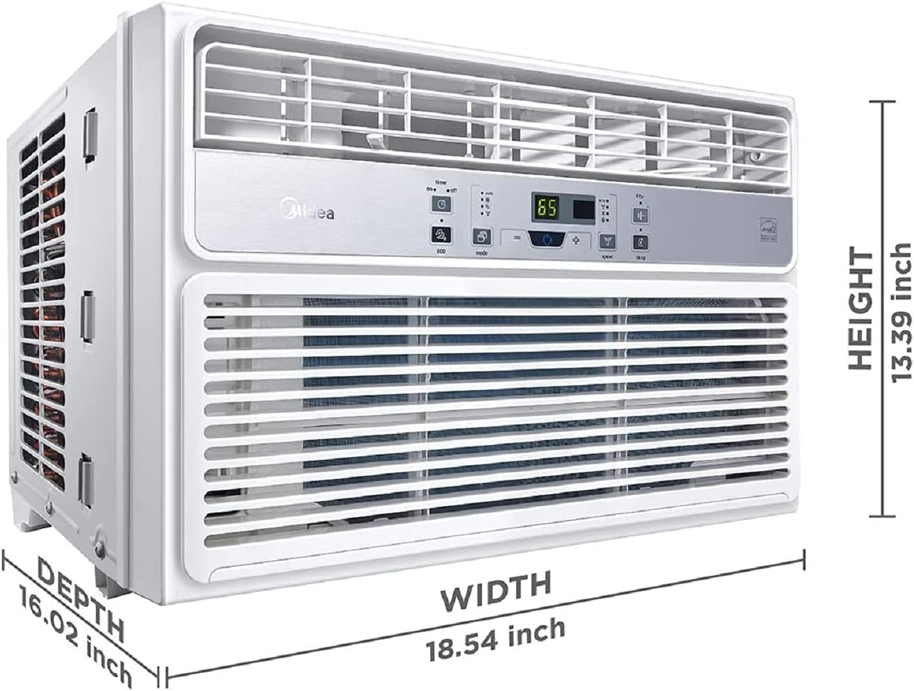 Midea 8.000-1200 BTU EasyCool aire acondicionado para ventana, deshumidificador y ventilador, enfriar, circular y deshumidificar hasta 350 metros cuadrados Ft, filtro reutilizable, control remoto-filtro de aire acondicionado