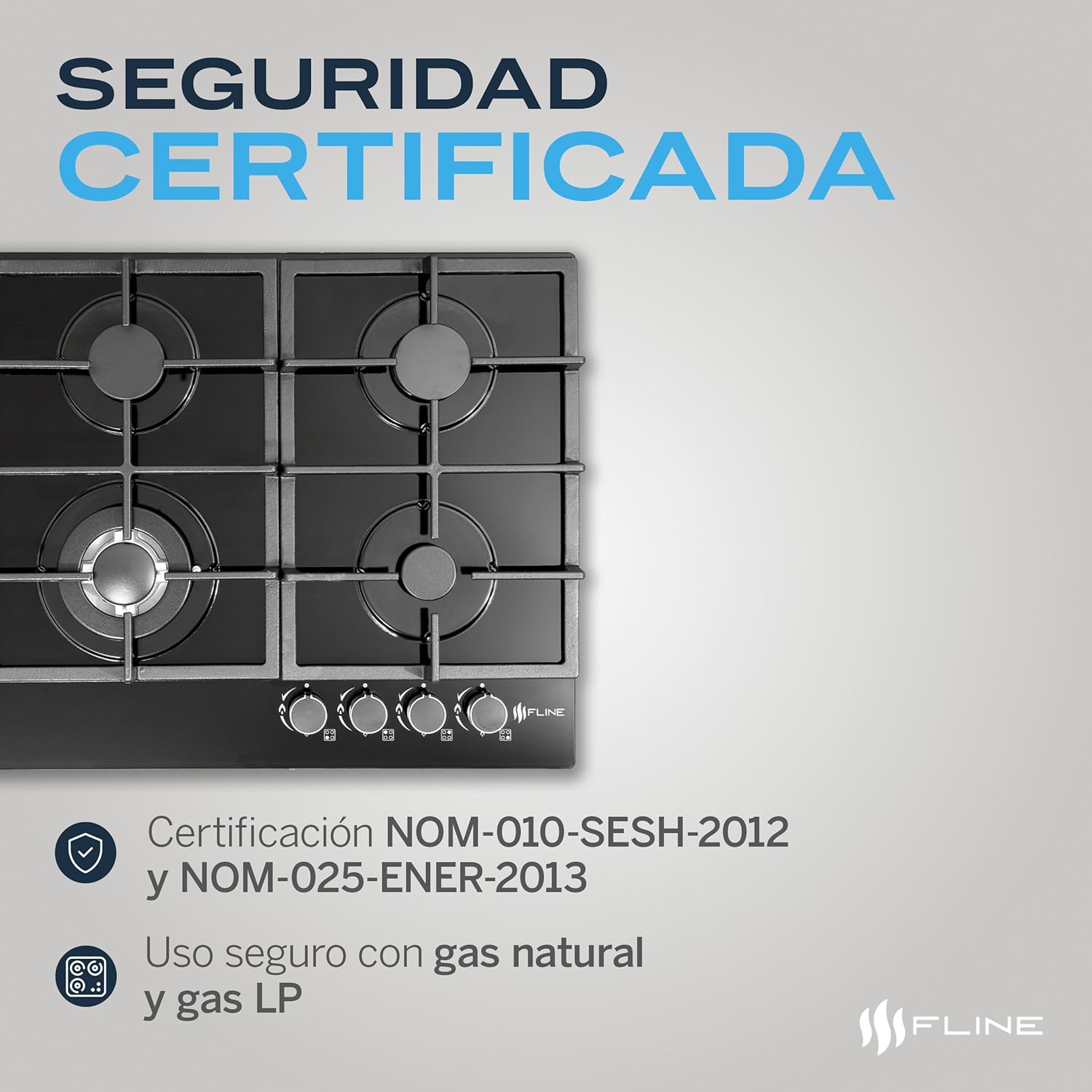 Parrilla De Gas Empotrable 4 Quemadores | Vidrio Templado | Gas LP Y Gas Natural | Encendido Electrónico | Estufa De Mesa | Parrilla De Inducción | Fácil Limpieza