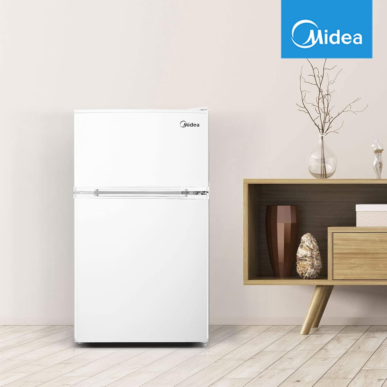 Midea WHD-113FSS1 Refrigerador compacto, 3.1 pies cúbicos, acero inoxidable