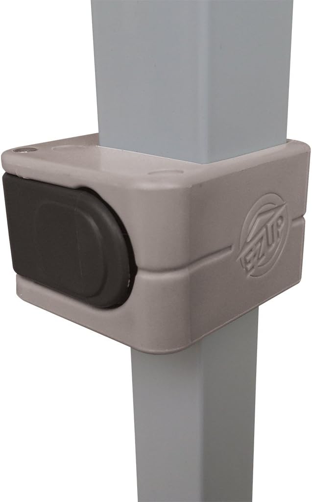 E-Z UP Ambassador Instant Shelter Toldo, 10 x 10 pies, Bolsa de Rodillo y Juego de 4 Puntas de Acero, Gris