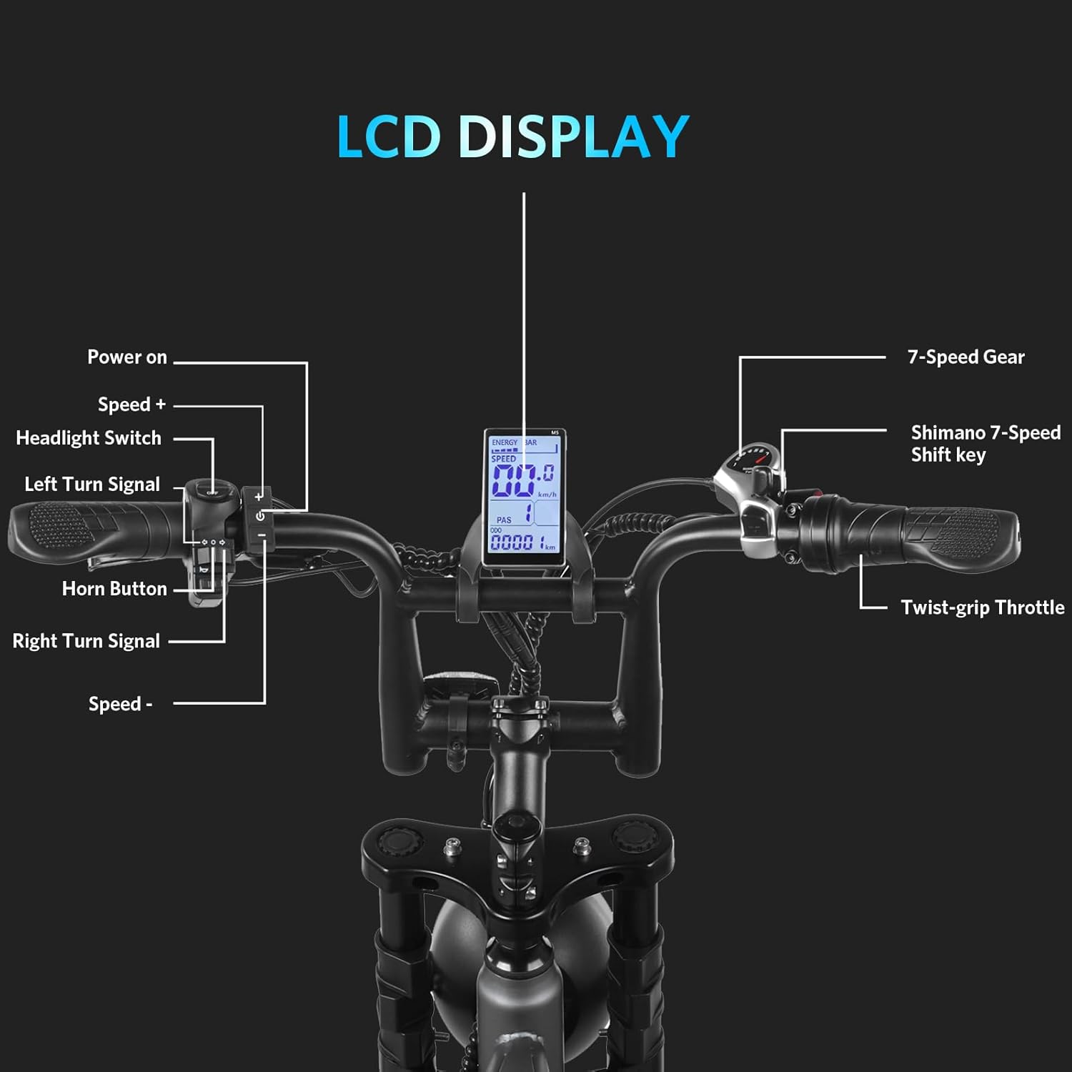 OUXI V8 - Bicicleta eléctrica para Adultos, Bicicleta de montaña eléctrica con Motor de 750 W, 48 V, 15 Ah, batería extraíble más Grande, 31 mph, 20 Pulgadas, Bicicleta E, Bicicleta Shi-Mano 7