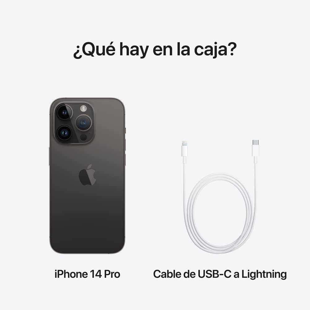 Apple iPhone 14 Pro, 256GB, Negro Espacial (Reacondicionado)
