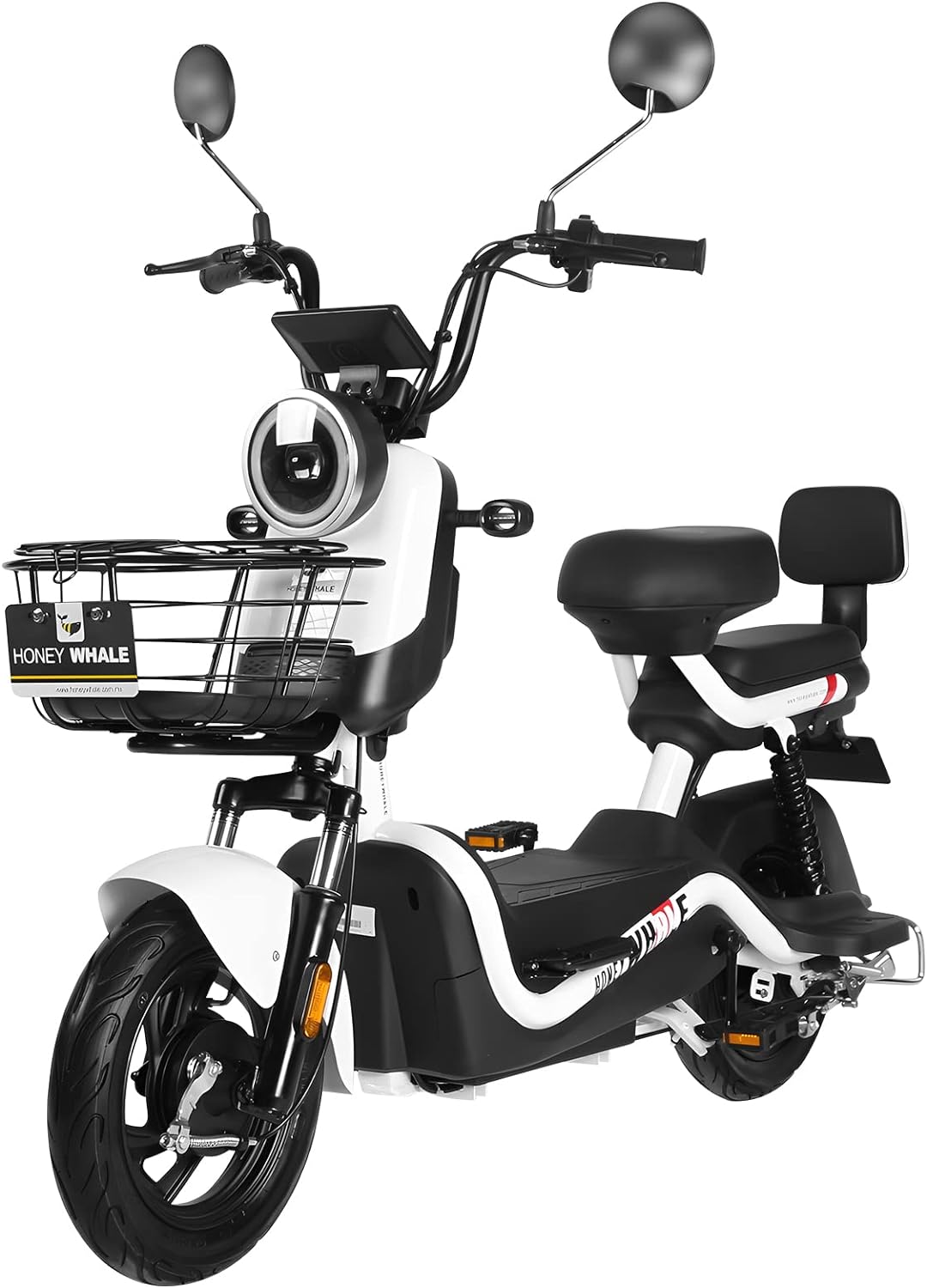 HONEYWHALE U3s Bicicleta Electrica para Adultos, Bicimoto Eléctrica con Alarma, Máxima del Motor 650W, Velocidad Máxima 31KM/H, Autonomía 55-60KM, Baterías de Gran Capacidad de 20AH, Dos Asientos