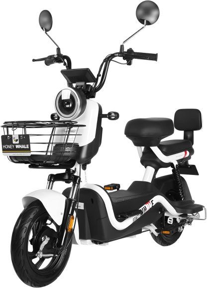 HONEYWHALE U3s Bicicleta Electrica para Adultos, Bicimoto Eléctrica con Alarma, Máxima del Motor 650W, Velocidad Máxima 31KM/H, Autonomía 55-60KM, Baterías de Gran Capacidad de 20AH, Dos Asientos