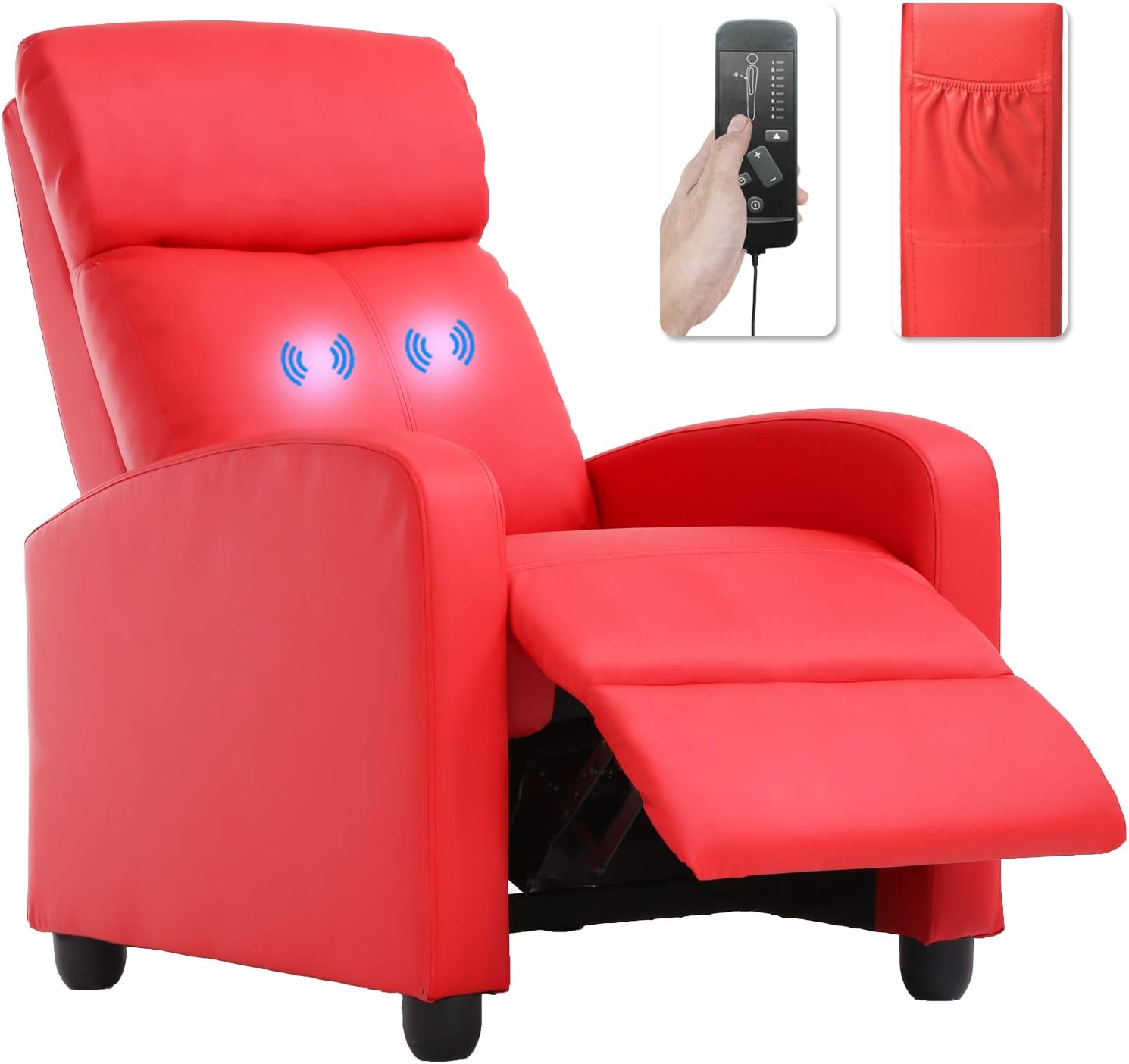 Silla reclinable para sala de estar, sala de cine en casa, sofá individual Winback, sillón reclinable de masaje, silla de lectura, silla reclinable moderna, fácil descanso con respaldo acolchado de tela (tela beige)