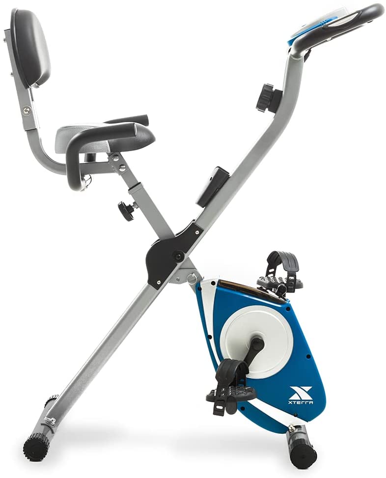 XTERRA Fitness bicicleta estática plegable, capacidad de peso de 220 libras