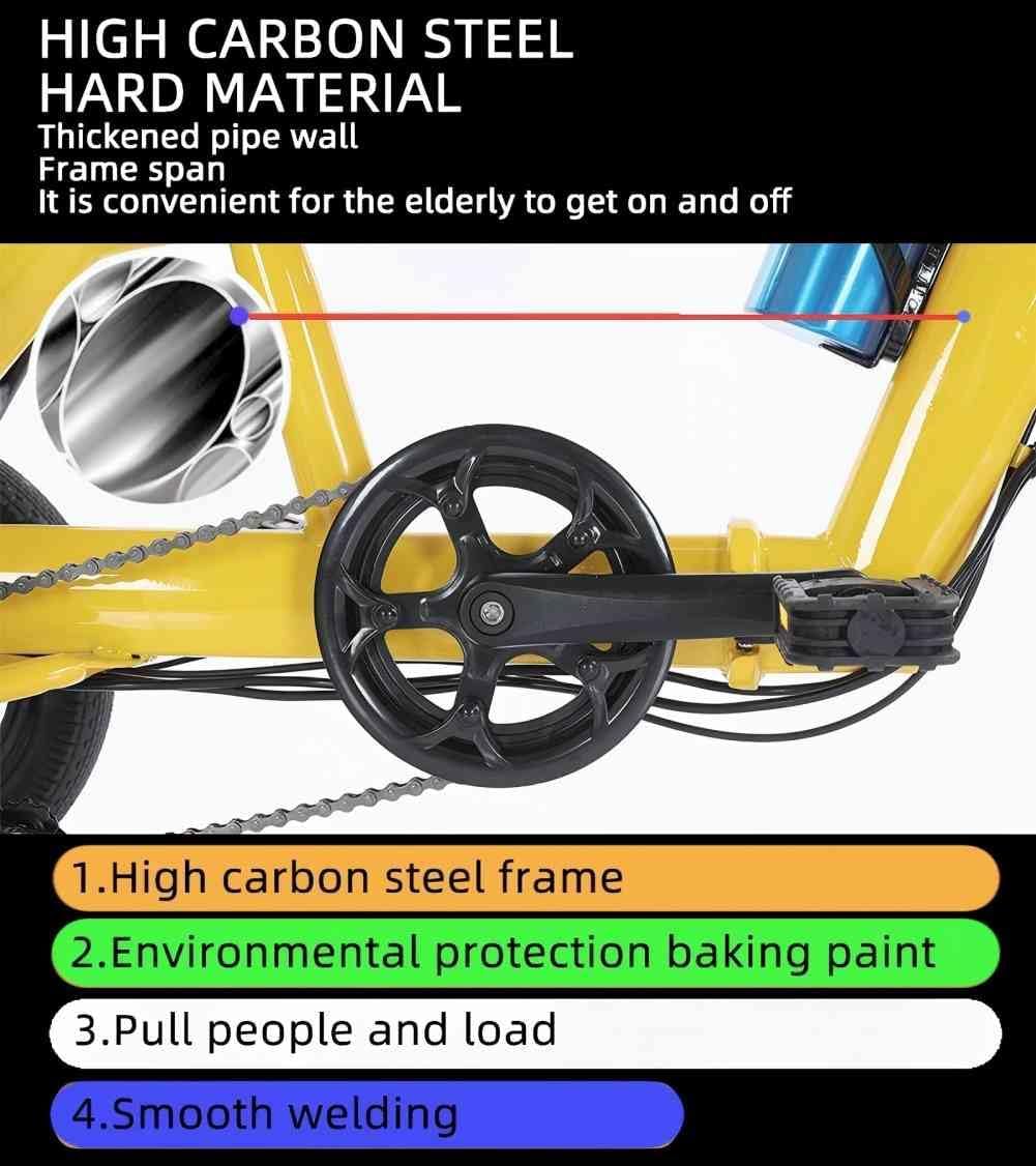 Triciclo eléctrico para adultos, neumático de 14 pulgadas, 3 ruedas, plegable, motor E, 48 V, 350 W, batería extraíble de 10.4 AH, pantalla LCD, bicicleta eléctrica todo terreno de tres ruedas,