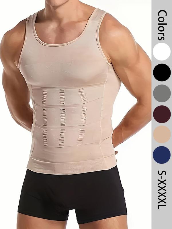 Men Seamless Compression Tank Top Slim Fit Body Shaping Undershirt Breathable Stretch Vest Elegant Tank Top for Workout Daily Wear Modern Tank Top