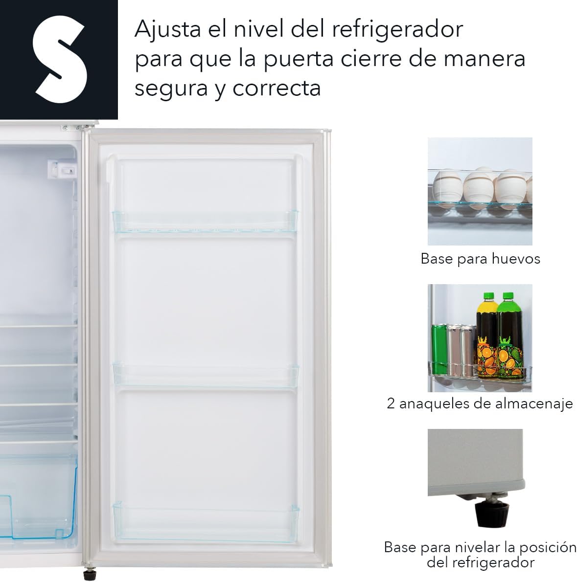SIGNA Refrigerador 210L (7.4 pies cubicos) Frigobar Compacto Silver Refrigerador Con congelador de Acero Inoxidable Ideal Para Espacios Pequeños Frigobar Multifuncional (Plateado)