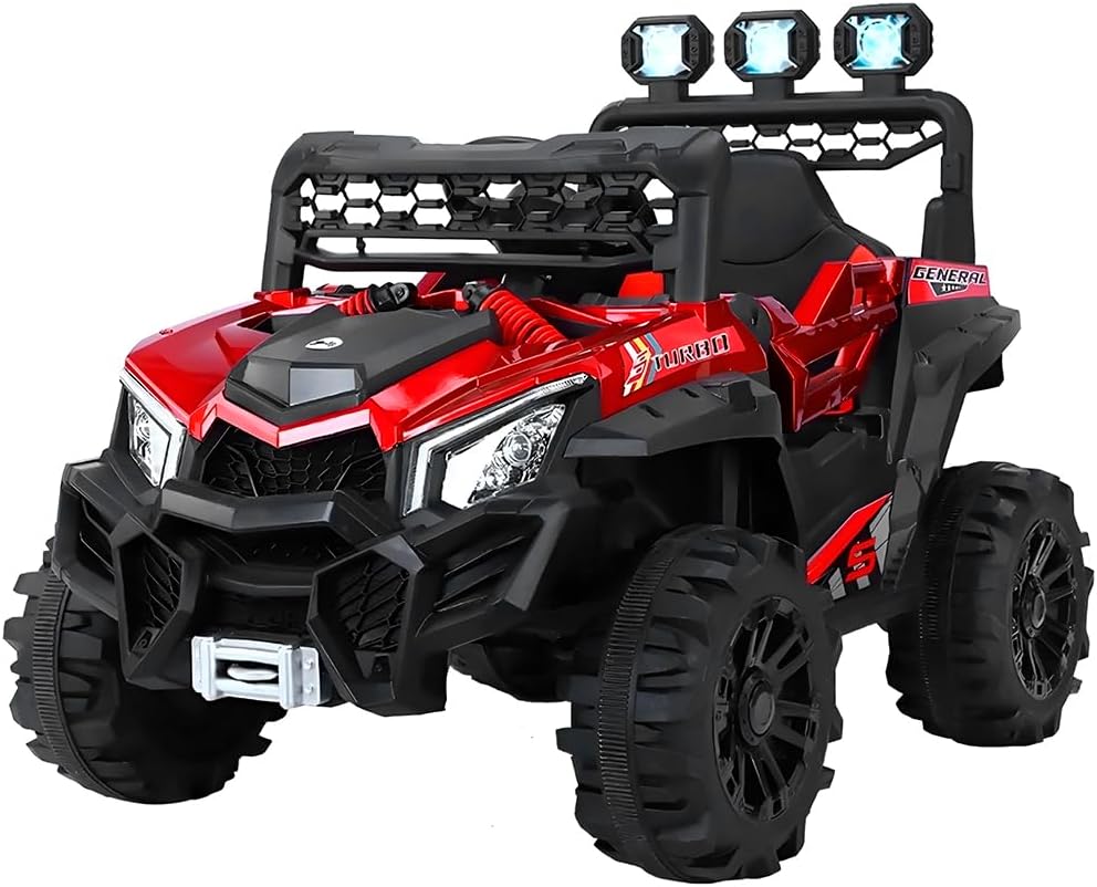 Raganet, Buggy Electrico Montable para Niños, Carrito de Control Remoto y Manejo Directo, Coche Electrico con Luces, Estereo y Pedales Funcionales, Medidas: Alto 76cm X Ancho 68cm X Largo 109cm