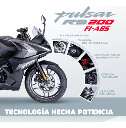 Motocicleta Bajaj Pulsar Rs 200 Blanca