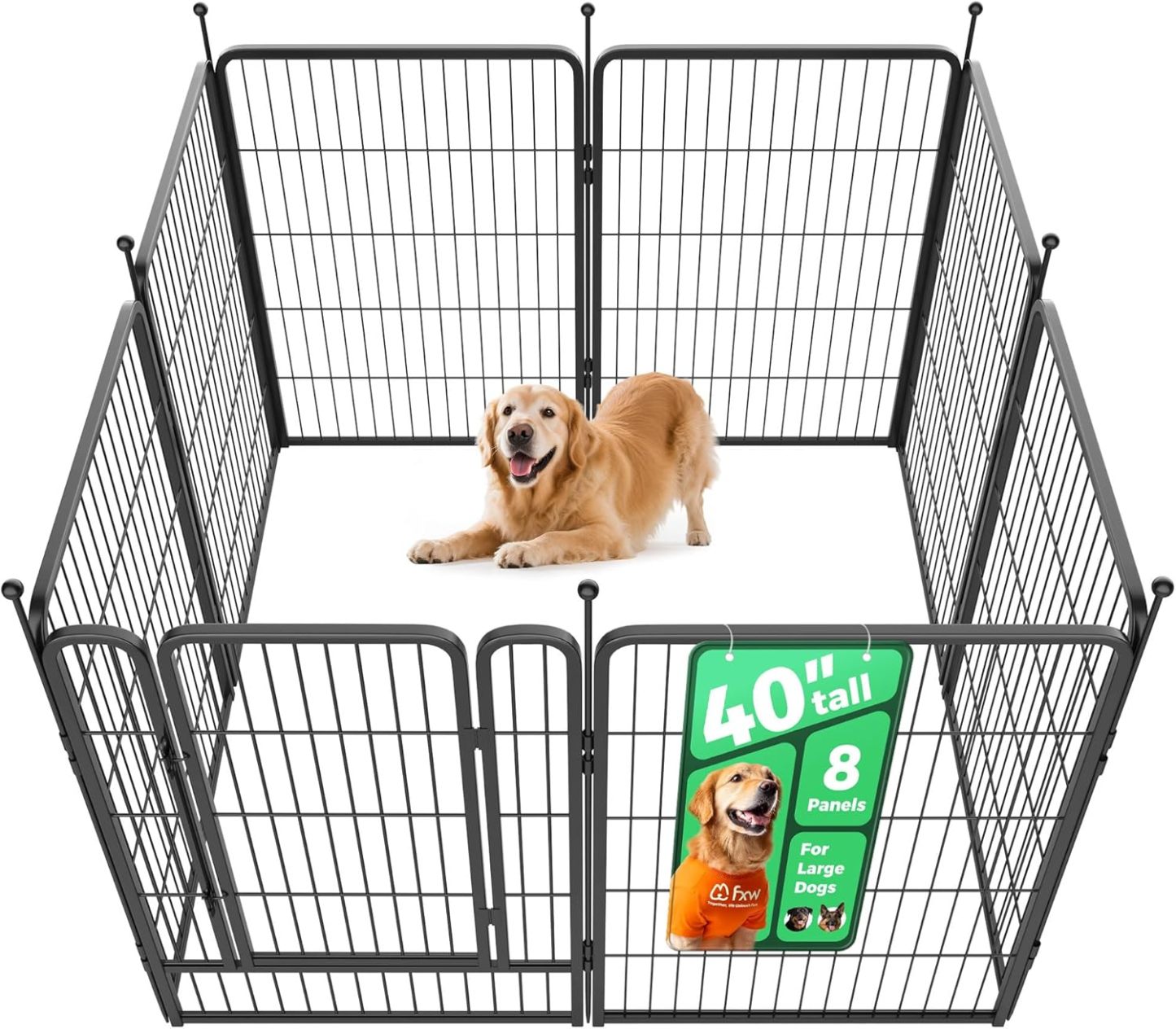 FXW Rollick Corral para Perros para Patio, RV Camping│Patentado, 24 Pulgadas 8 Paneles