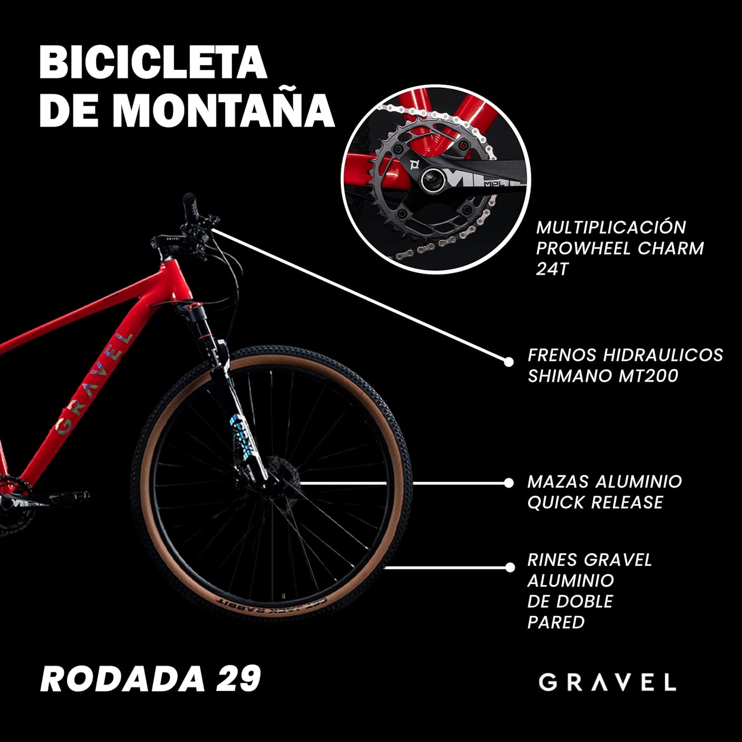 GRAVEL | Bicicleta de Montaña Meru Bicicleta Rodada 29 Blanca | Cuadro Aluminio 6061 | Cambios Shimano DEORE M6100 | Cassette 11-52T 12 Velocidades | Bici con Frenos Hidráulicos Shimano