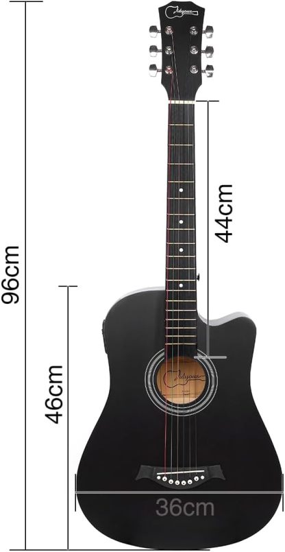 Jidyous electricacústica 38 inch Acústica Clasica guitarras Funda Y Accesorios, con correa, afinador, un paquete de cuerdas adicionales, capo, paño de limpieza, 3 púas, bolsa de concierto (Natural)