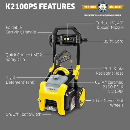 Karcher - Máquina limpiadora eléctrica a presión, K1700, Amarillo