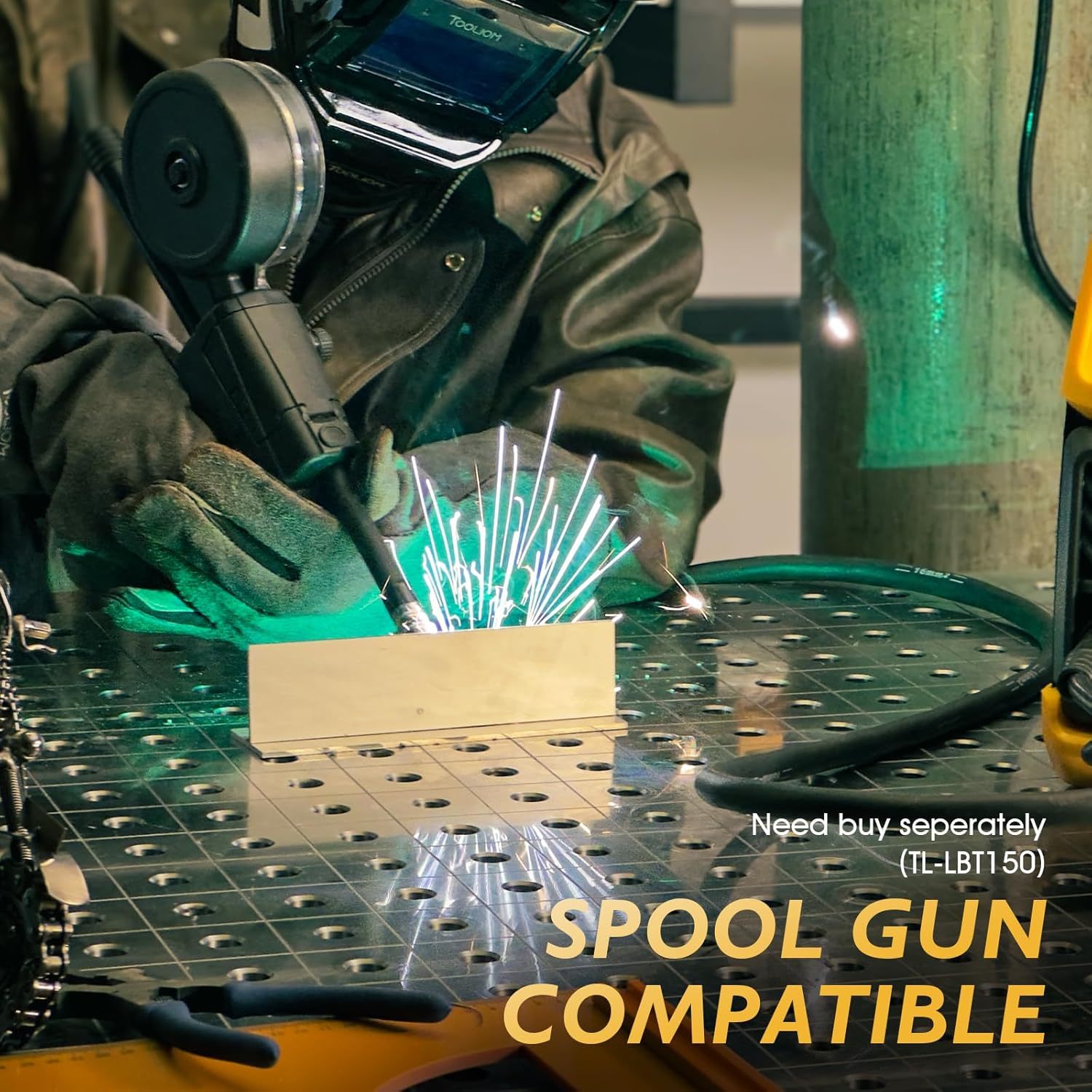 TOOLIOM MIG/TIG/CUT/Stick Soldador 5 en 1 Máquina de soldadura multiproceso de 110/220 V de doble voltaje de aluminio para máquina de soldadura compatible con pistola de carrete